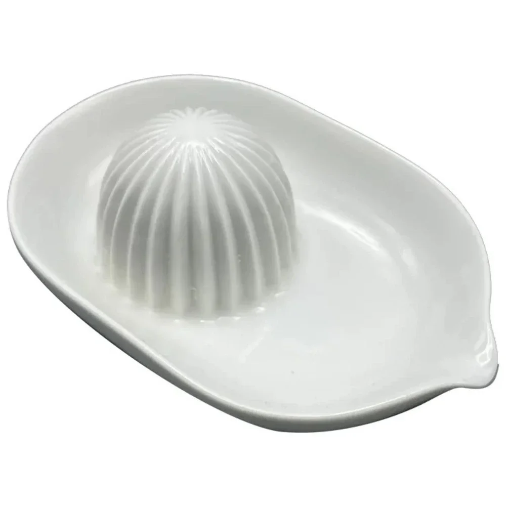 Simple White Ceramic Manual Juicer Lemon‎ Lime Reamer Spout Minimalist